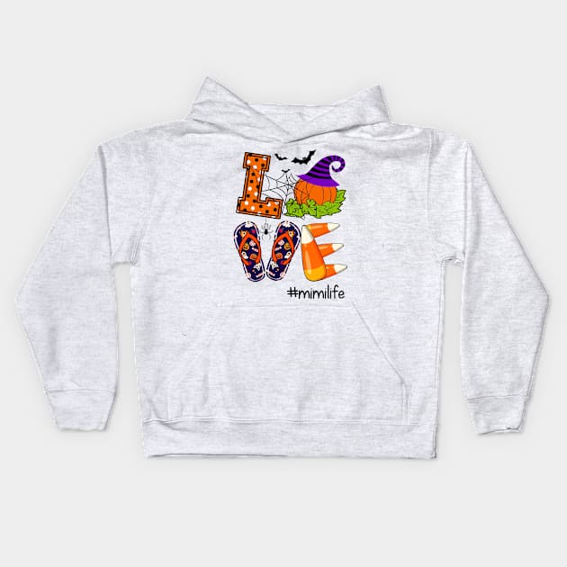 Love Mimi Life Pumpkin Halloween Costume Kids Hoodie by Camryndougherty